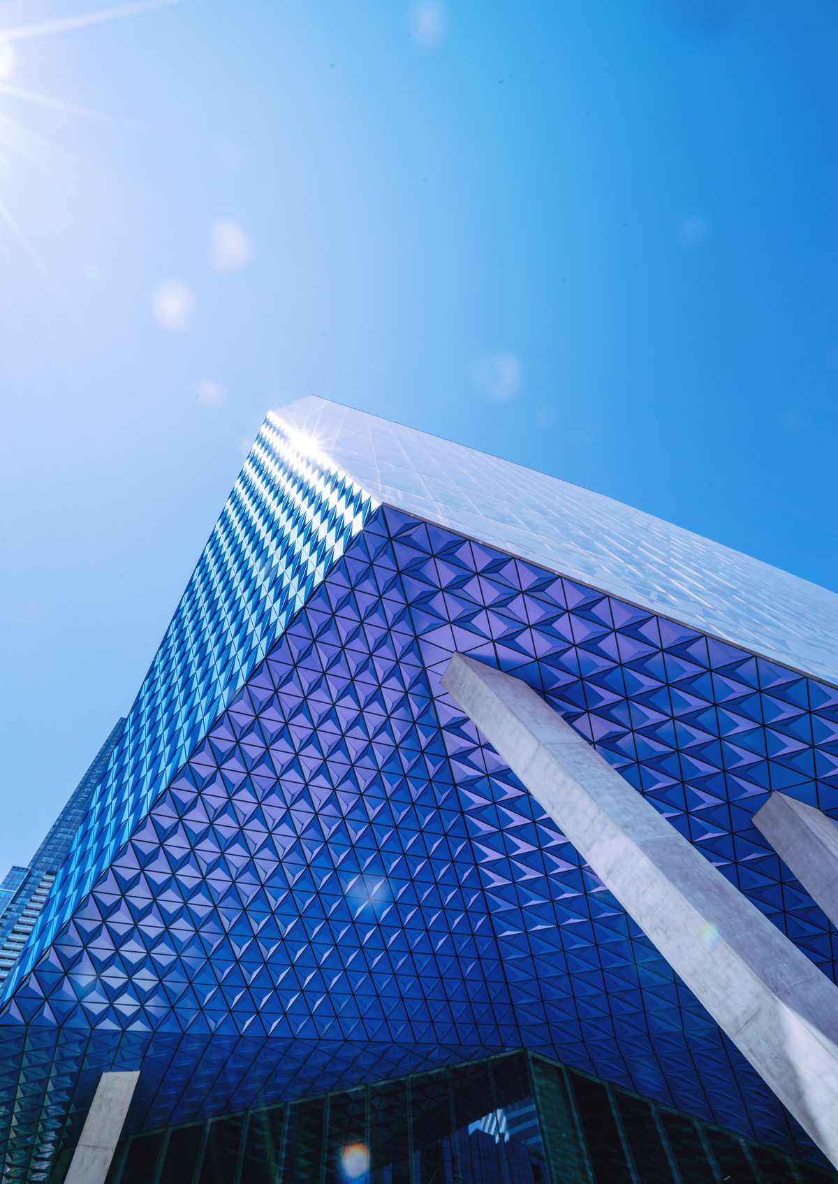 Architectural Photography of Blue Building